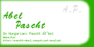 abel pascht business card